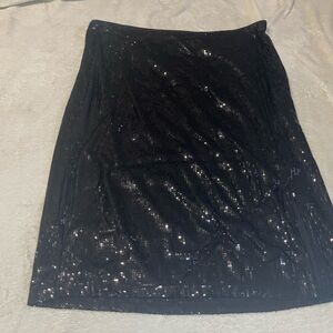 Time and Tru Black Sequin Pencil Skirt XXL (20)